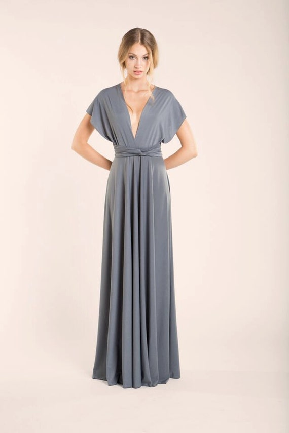 Long Silver Bridesmaid Dresses